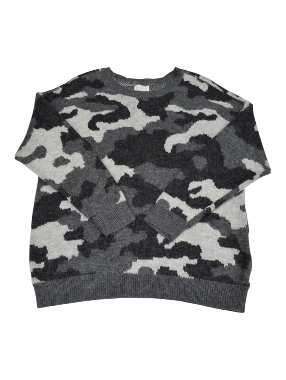 ✨2/$25 Lucky Brand~Wool Blend~Camoflauge Grey~Women Sweater Pullover~Crew~2X